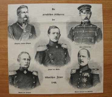 Wood Engraving German Generals 1866 Crownprince Friedrich Wilhelm Freiherr von Moltke and others